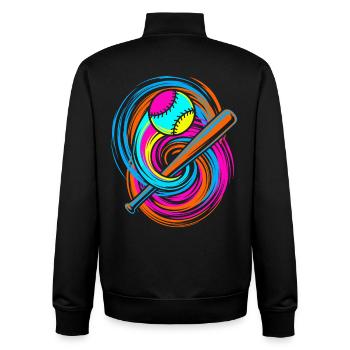 Batte de baseball et balle - Sweat zippé unisexe en coton bio Stanley/Stella - noir - Dos - AI Model Male 185 light (185cm)