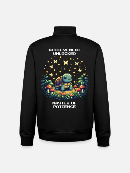 Patience Unlocked | Turtle - Unisex Organic Zip Sweatshirt by Stanley/Stella - black