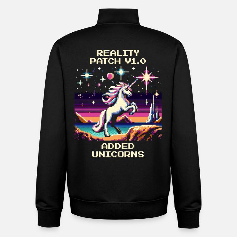 Reality Patch 1.0 | Einhörner hinzugefügt - Unisex Organic Zip Sweatshirt von Stanley/Stella - Schwarz