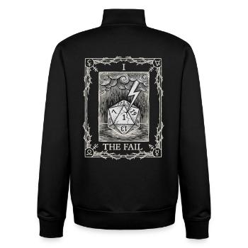 Real Bad Luck Dice Tarot Pen and Paper - Unisex Organic Zip Sweatshirt by Stanley/Stella - black - Back - AI Model Male 185 light (185cm)