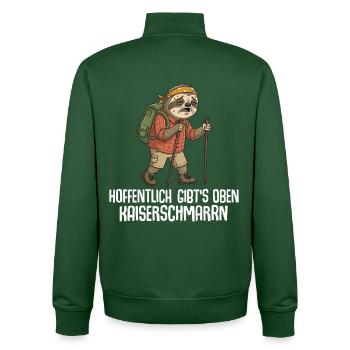 Hiking Hopefully there will be Kaiserschmarrn at the top - Unisex Organic Zip Sweatshirt by Stanley/Stella - bottle green - Back - AI Model Male 185 dark (185cm)
