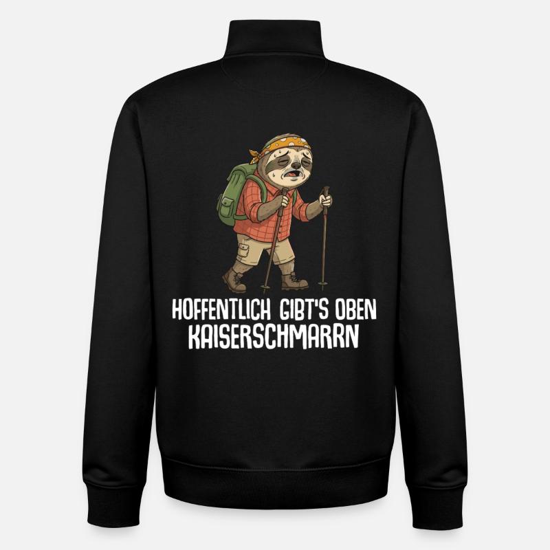 Wandern Hoffentlich gibts oben Kaiserschmarrn - Unisex Organic Zip Sweatshirt von Stanley/Stella - Schwarz