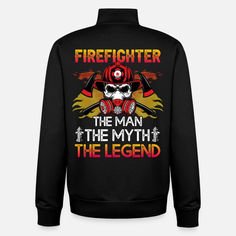 Pompiers - Sweat zippé unisexe en coton bio Stanley/Stella - noir