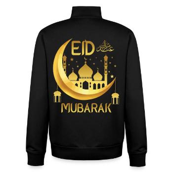 Eid Mubarak Happy Ramadan Allah Islamic Holiday - Unisex Organic Zip Sweatshirt by Stanley/Stella - black - Back - AI Model Male 185 light (185cm)