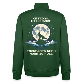 Kritischer Treffer bei Vollmond | Wolf - Unisex Organic Zip Sweatshirt von Stanley/Stella - Flaschengrün - Hinten - AI Model Male 185 dark (185cm)