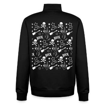 Punk Rock Rebellion – Leather Jackets Style - Unisex Organic Zip Sweatshirt by Stanley/Stella - black - Back - AI Model Male 185 light (185cm)
