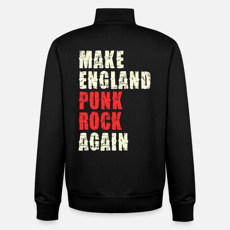 Make England Punk Rock Again - Unisex Organic Zip Sweatshirt by Stanley/Stella - black