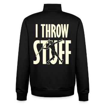 I Throw Stick Sport Tee - Unisex Organic Zip Sweatshirt by Stanley/Stella - black - Back - AI Model Male 185 light (185cm)