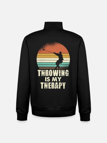 Throwing Therapy Retro Sunset - Unisex Organic Zip Sweatshirt von Stanley/Stella - Schwarz