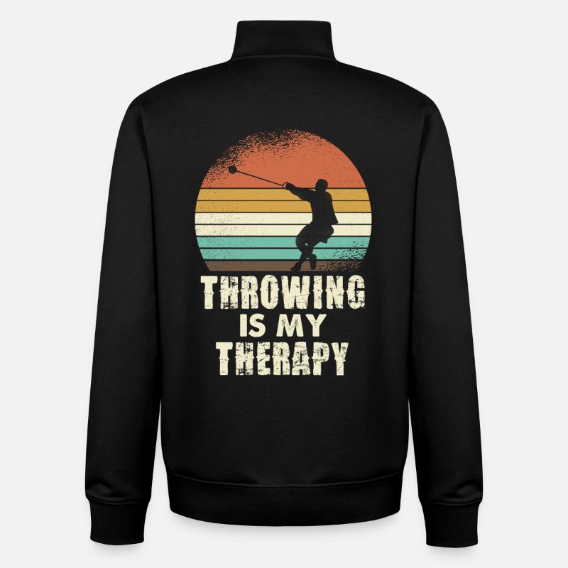 Throwing Therapy Retro Sunset - Unisex Organic Zip Sweatshirt von Stanley/Stella - Schwarz