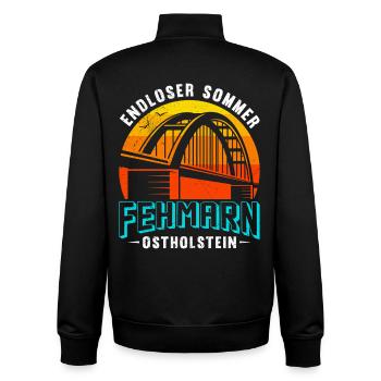 Baltic Sea ENDLESS SUMMER FEHMARN OSTHOLSTEIN Funny - Unisex Organic Zip Sweatshirt by Stanley/Stella - black - Back - AI Model Male 185 light (185cm)
