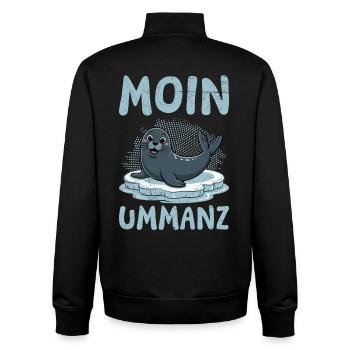 Ostsee Urlaub MOIN UMMANZ Souvenier Lustig - Unisex Organic Zip Sweatshirt von Stanley/Stella - Schwarz - Hinten - AI Model Male 185 light (185cm)