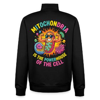 Mitochondrien Wissenschaft Humor - Unisex Organic Zip Sweatshirt von Stanley/Stella - Schwarz - Hinten - AI Model Male 185 light (185cm)