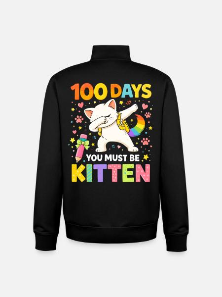 100 Days You Must Be Kitten - Unisex Organic Zip Sweatshirt by Stanley/Stella - black