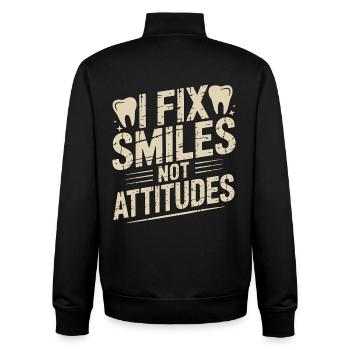 Orthodontic Hygienist I Fix Smiles Dental Health - Unisex Organic Zip Sweatshirt by Stanley/Stella - black - Back - AI Model Male 185 light (185cm)