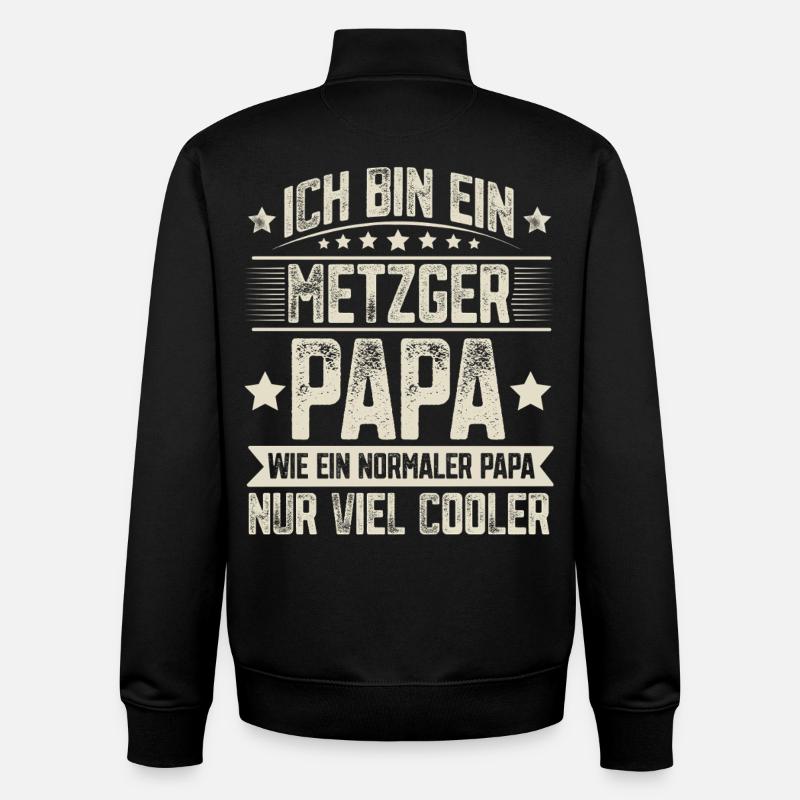 Metzger Papa - Unisex Organic Zip Sweatshirt von Stanley/Stella - Schwarz