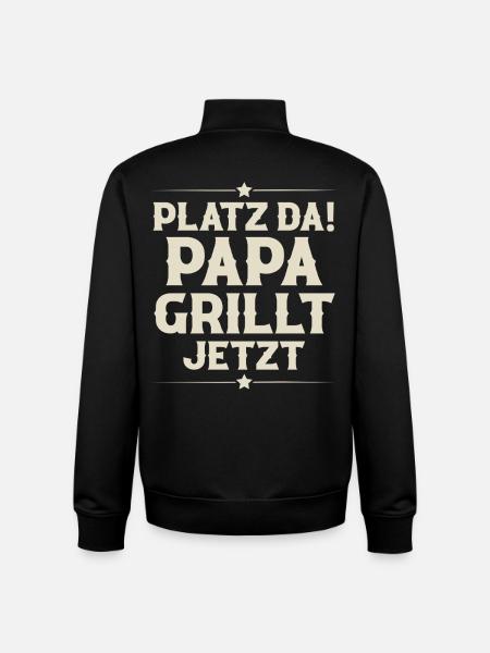 Dad Father Grilling - Unisex Organic Zip Sweatshirt by Stanley/Stella - black