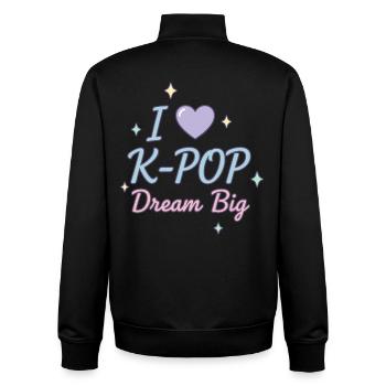 Ich liebe K-Pop-Traum Großer süßer koreanischer Musikfan - Unisex Organic Zip Sweatshirt von Stanley/Stella - Schwarz - Hinten - AI Model Male 185 light (185cm)