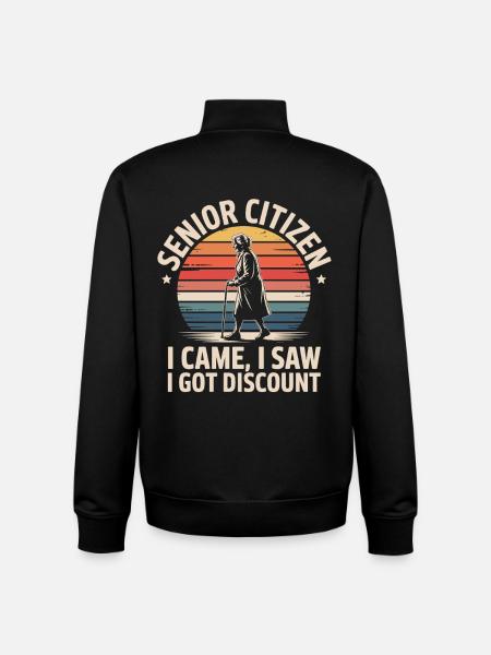 Getting Older Funny Seniors Motif - Unisex Organic Zip Sweatshirt by Stanley/Stella - black