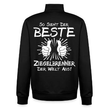 Meilleur brûleur de briques - Sweat zippé unisexe en coton bio Stanley/Stella - noir - Dos - AI Model Male 185 light (185cm)