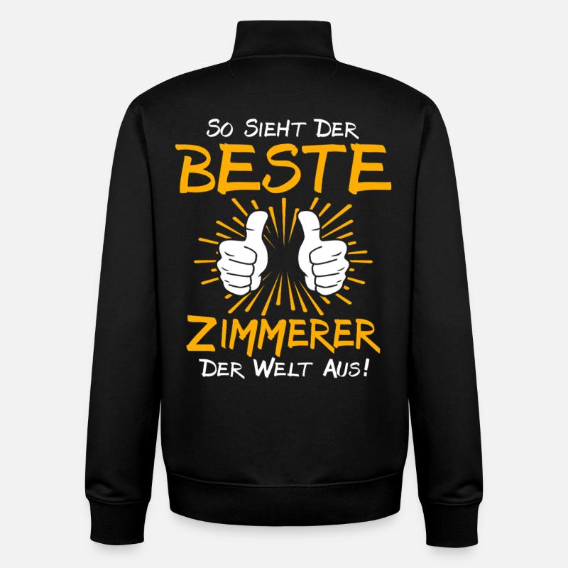 Zimmerer Geschenkidee - Unisex Organic Zip Sweatshirt von Stanley/Stella - Schwarz