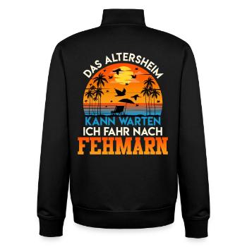 Grandpa THE RETIREMENT HOME CAN WAIT, DRIVE TO - Unisex Organic Zip Sweatshirt by Stanley/Stella - black - Back - AI Model Male 185 light (185cm)
