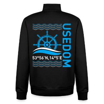 Île USEDOM Mer Baltique Vacances d’Usedom - Sweat zippé unisexe en coton bio Stanley/Stella - noir - Dos - AI Model Male 185 light (185cm)