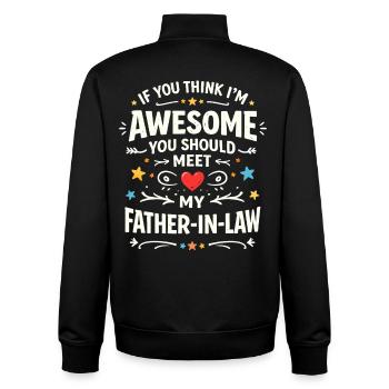 Awesome Father-in-Law Motif - Unisex Organic Zip Sweatshirt by Stanley/Stella - black - Back - AI Model Male 185 light (185cm)