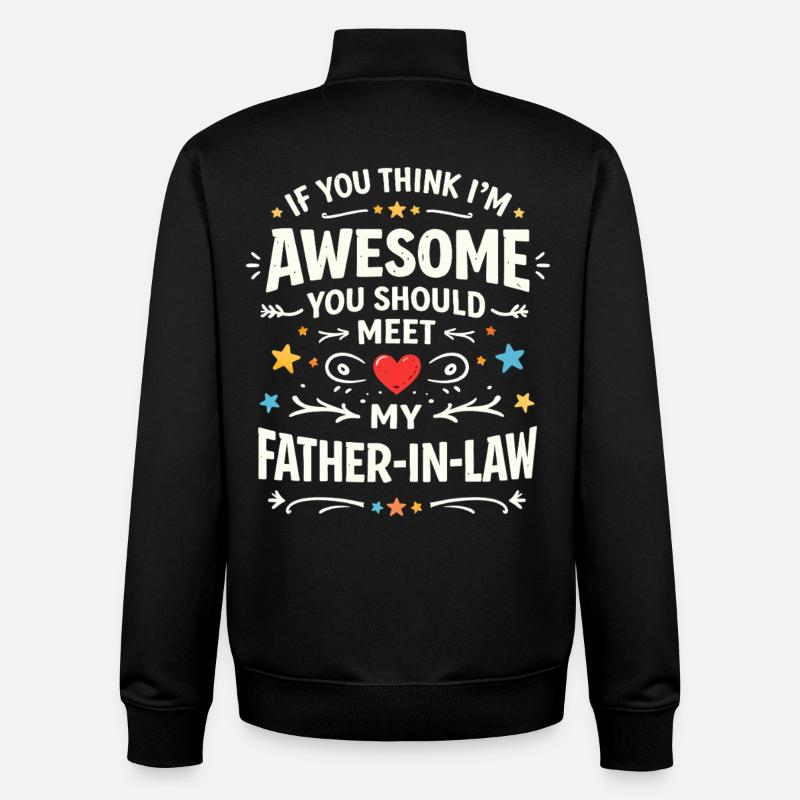 Motif de beau-père génial - Sweat zippé unisexe en coton bio Stanley/Stella - noir