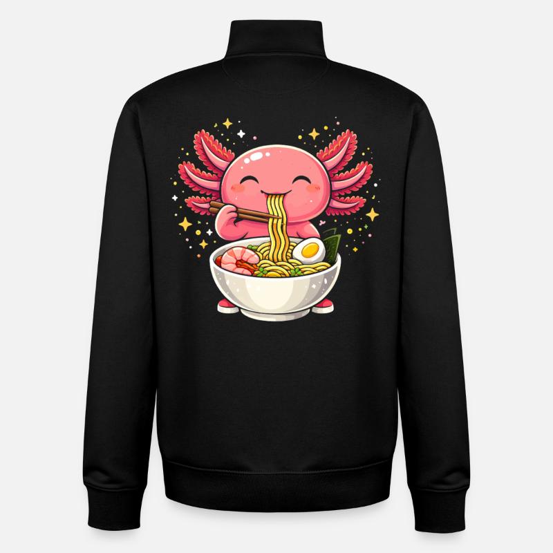 Ramenengelchen mit Nudeln - Unisex Organic Zip Sweatshirt von Stanley/Stella - Schwarz
