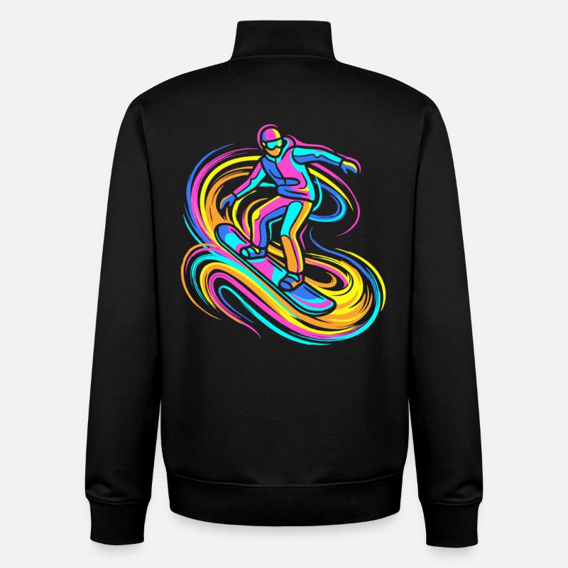 Snowboarder - Unisex Organic Zip Sweatshirt von Stanley/Stella - Schwarz