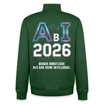 Abitur - Abi 2026 AI Artificial Intelligence Abi - Unisex Organic Zip Sweatshirt by Stanley/Stella - bottle green - Back - AI Model Male 185 dark (185cm)