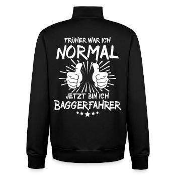 Excavator Operator - Unisex Organic Zip Sweatshirt by Stanley/Stella - black - Back - AI Model Male 185 light (185cm)