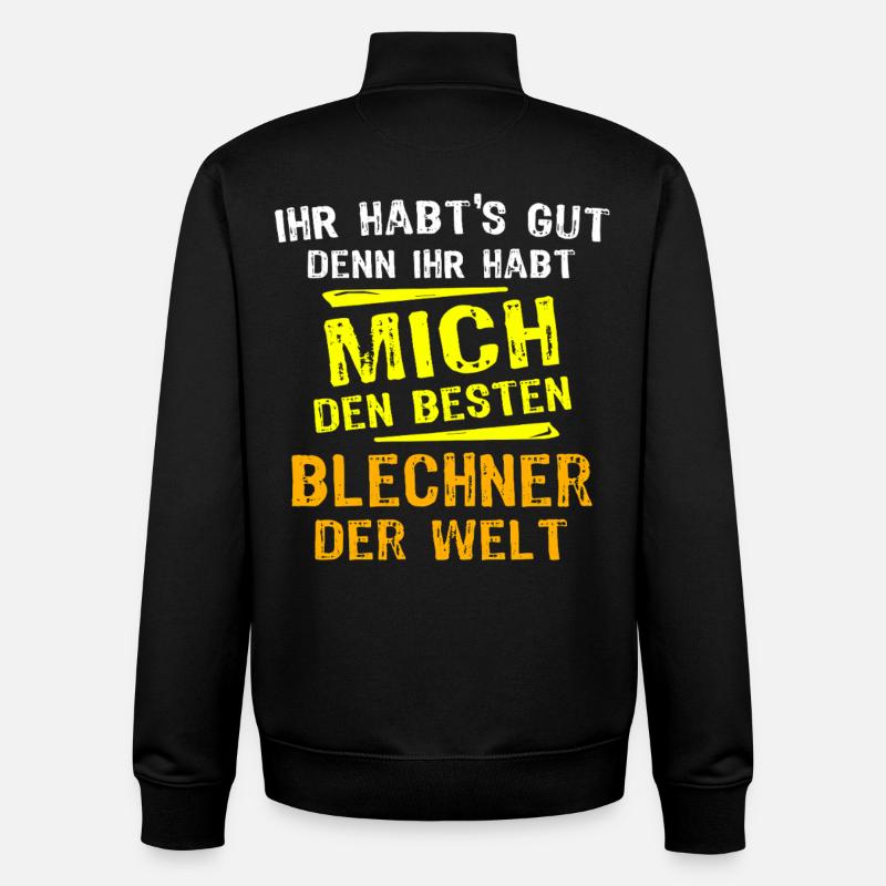 Don Blechner - Sweat zippé unisexe en coton bio Stanley/Stella - noir