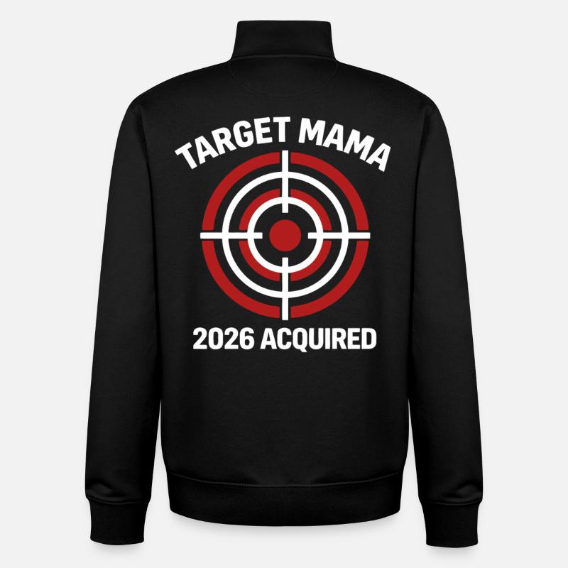 Maman 2026 Target - Sweat zippé unisexe en coton bio Stanley/Stella - noir