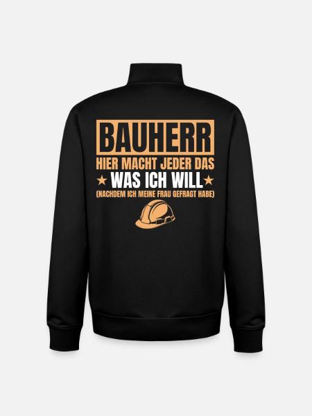 Builder Funny Gift House Construction Site - Unisex Organic Zip Sweatshirt by Stanley/Stella - black