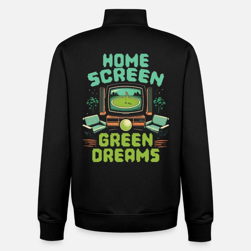 Simulateur de golf - Sweat zippé unisexe en coton bio Stanley/Stella - noir