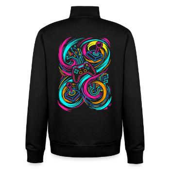 Gaming Controllers - Unisex Organic Zip Sweatshirt by Stanley/Stella - black - Back - AI Model Male 185 light (185cm)
