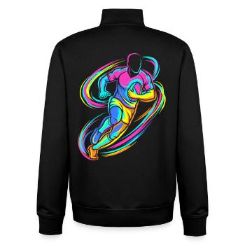 Rugby player - Unisex Organic Zip Sweatshirt by Stanley/Stella - black - Back - AI Model Male 185 light (185cm)