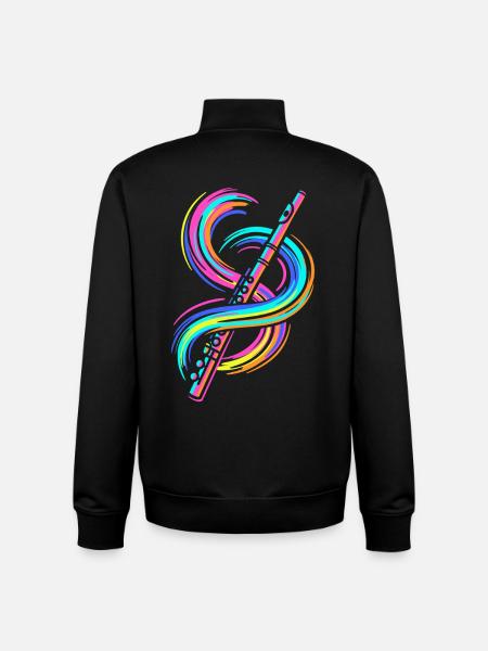 Bunte Flöte - Unisex Organic Zip Sweatshirt von Stanley/Stella - Schwarz