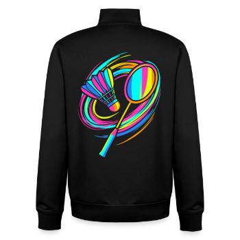 Badminton rackets - Unisex Organic Zip Sweatshirt by Stanley/Stella - black - Back - AI Model Male 185 light (185cm)