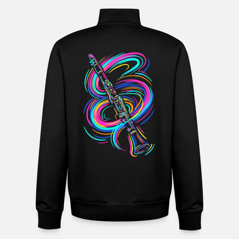 Bunte Klarinette - Unisex Organic Zip Sweatshirt von Stanley/Stella - Schwarz