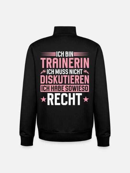Trainerin Muss Nicht Diskutieren - Unisex Organic Zip Sweatshirt von Stanley/Stella - Schwarz