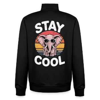 Stay Cool Elefant - Kinder Retro - Unisex Organic Zip Sweatshirt von Stanley/Stella - Schwarz - Hinten - AI Model Male 185 light (185cm)