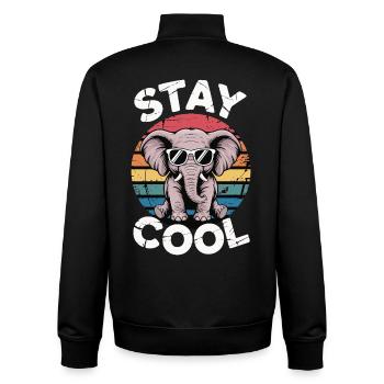 Stay Cool Elefant - Kinder Retro - Unisex Organic Zip Sweatshirt von Stanley/Stella - Schwarz - Hinten - AI Model Male 185 light (185cm)