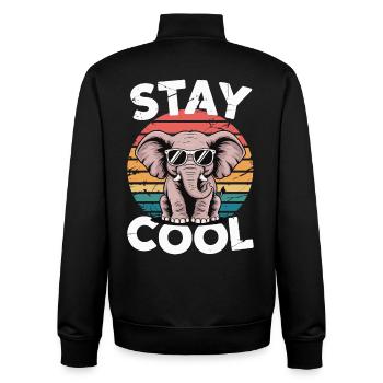 Stay Cool Elefant - Kinder Retro - Unisex Organic Zip Sweatshirt von Stanley/Stella - Schwarz - Hinten - AI Model Male 185 light (185cm)