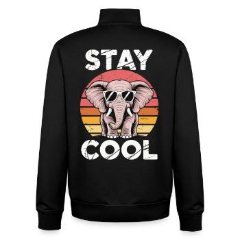 Stay Cool Elefant - Kinder Retro - Unisex Organic Zip Sweatshirt von Stanley/Stella - Schwarz - Hinten - AI Model Male 185 light (185cm)