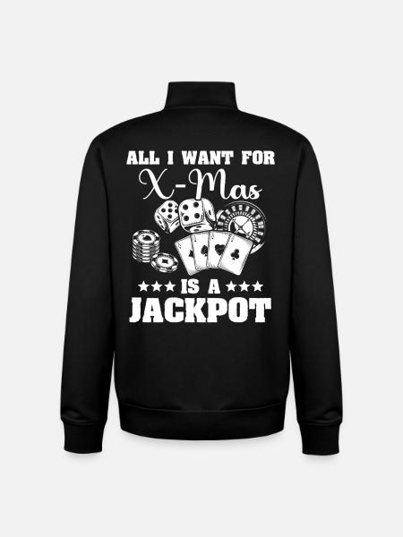 Casino Christmas Gambling - Unisex Organic Zip Sweatshirt by Stanley/Stella - black