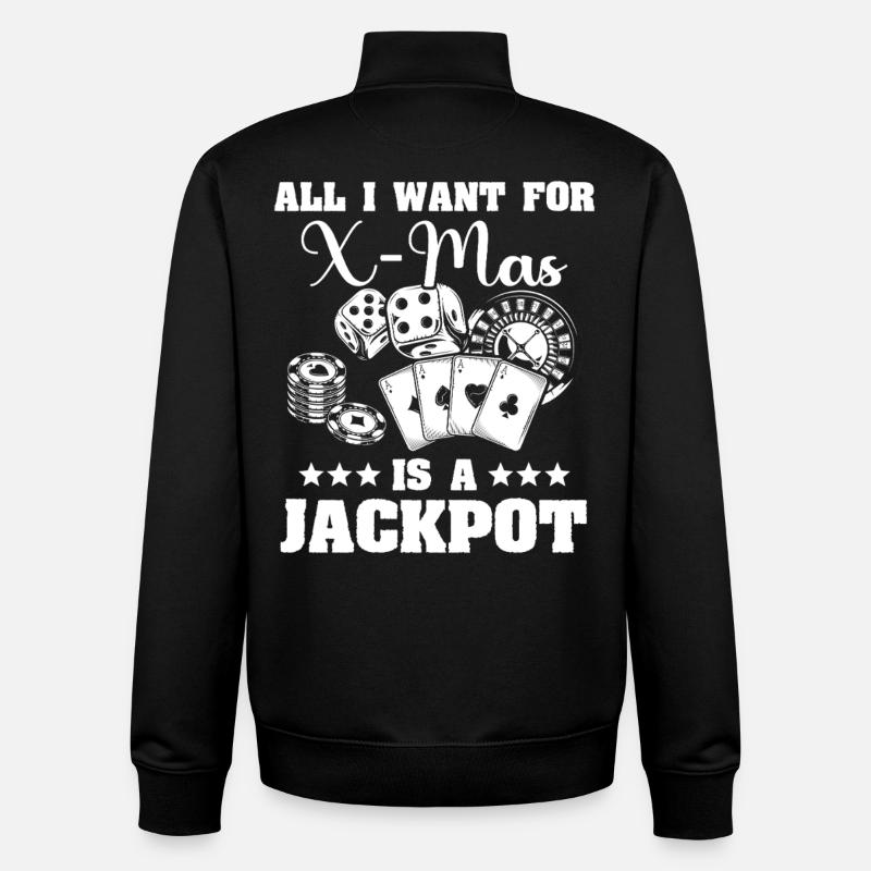 Jeux de Noël au casino - Sweat zippé unisexe en coton bio Stanley/Stella - noir