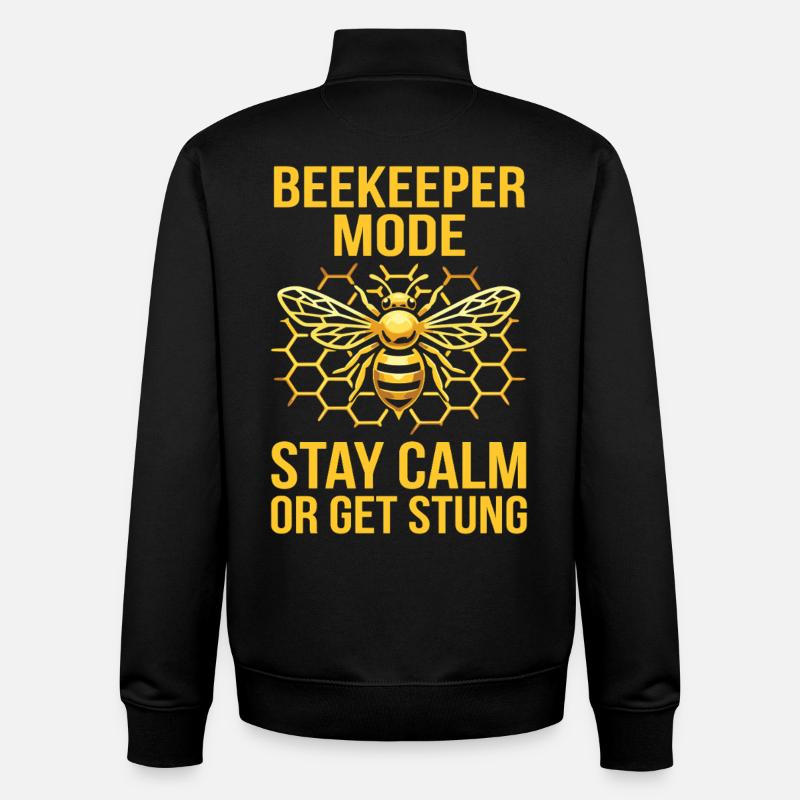Déclaration de mode apicultrice - Sweat zippé unisexe en coton bio Stanley/Stella - noir